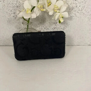 Guess Black Logo Cloth Flat Style Wallet
